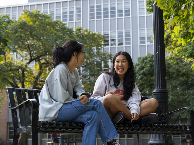 Two students talking